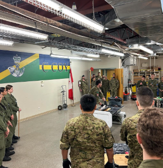 Cadets lined up and attentive during the directed training activity