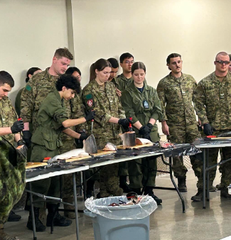 Close-up of cadet participation during instructor-led activity