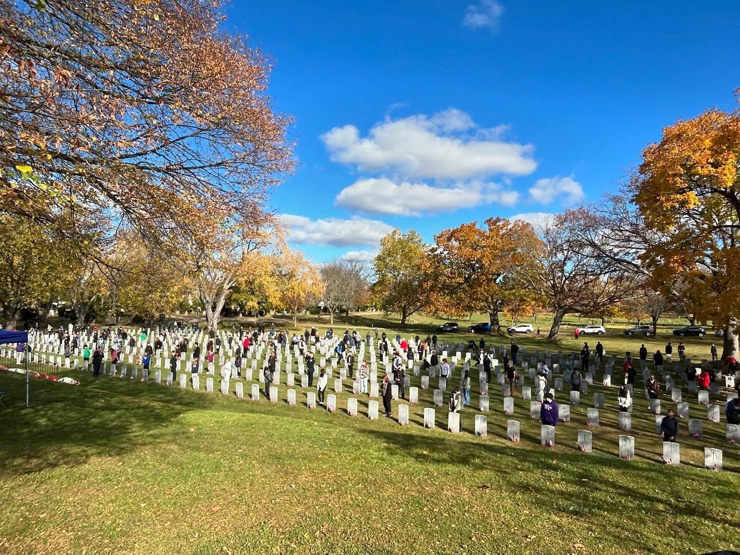 Cadets standing in formation during the outdoor remembrance service